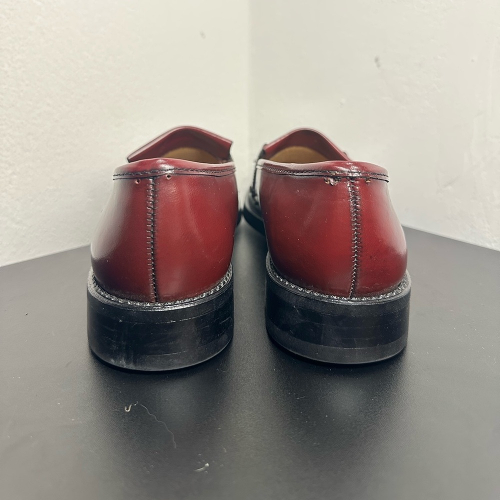 GH Bass & Co Weejuns Fringe Horsebit Loafers Dress Shoes Women’s 9.5 Burgundy - Picture 3 of 12